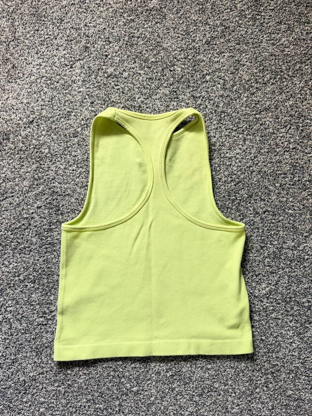 Free People Neon Lime Ribbed High Neck Cropped Tank Size XS/S